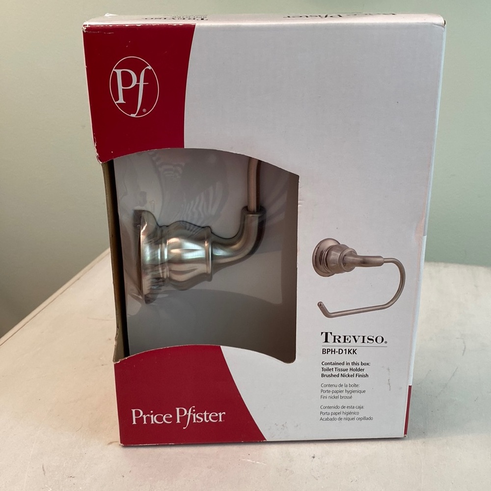 New  Pfister Trevino Brushed Nickel toilet paper holder